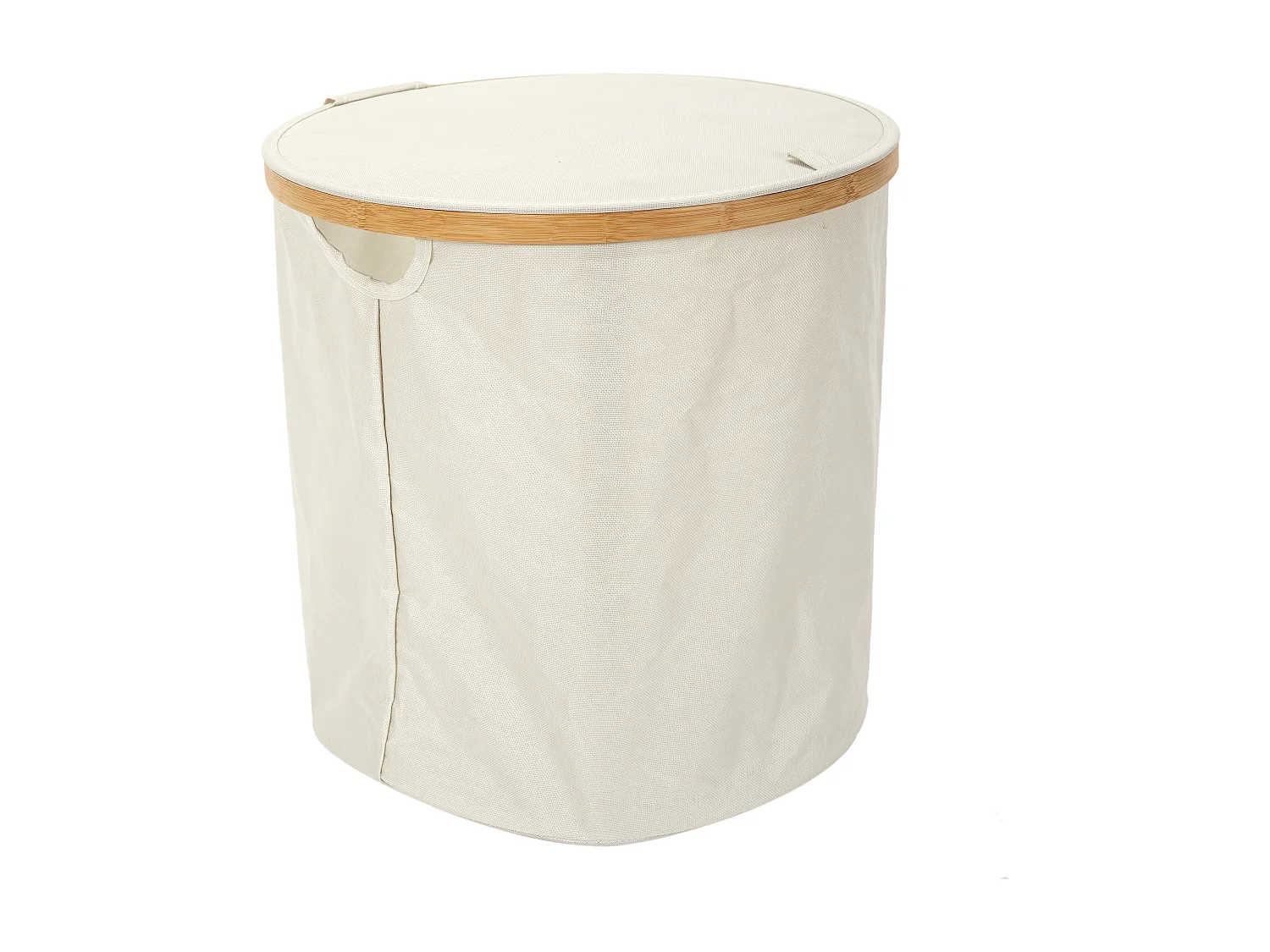Panier De Rangement Rond Cerclage Bambou Beige