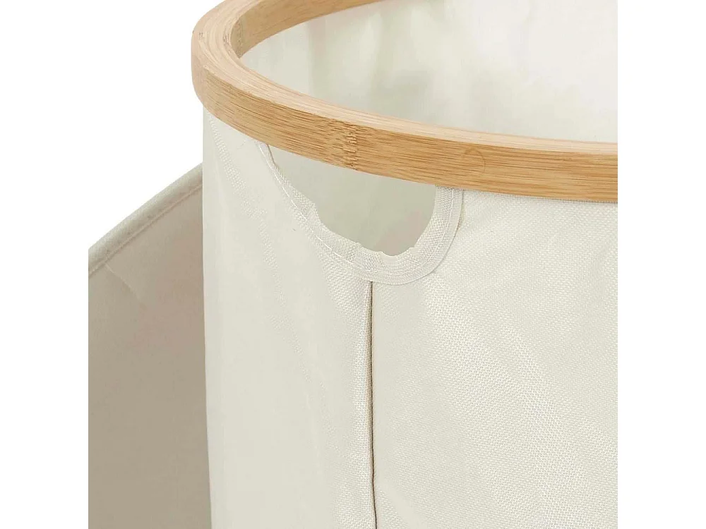 Panier De Rangement Rond Cerclage Bambou Beige
