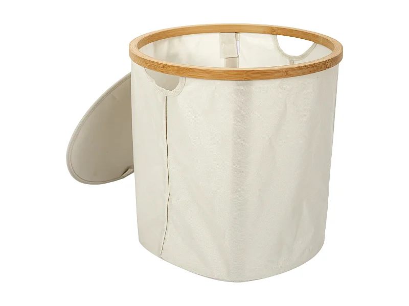 Panier De Rangement Rond Cerclage Bambou Beige