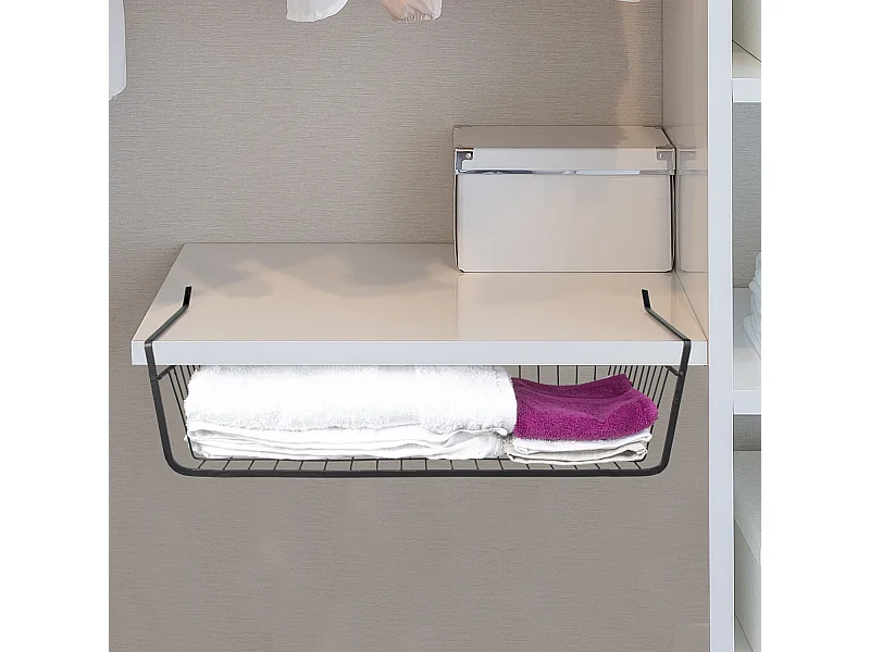 Panier Suspendu Metal Filaire Noir 56x14x26cm Noir