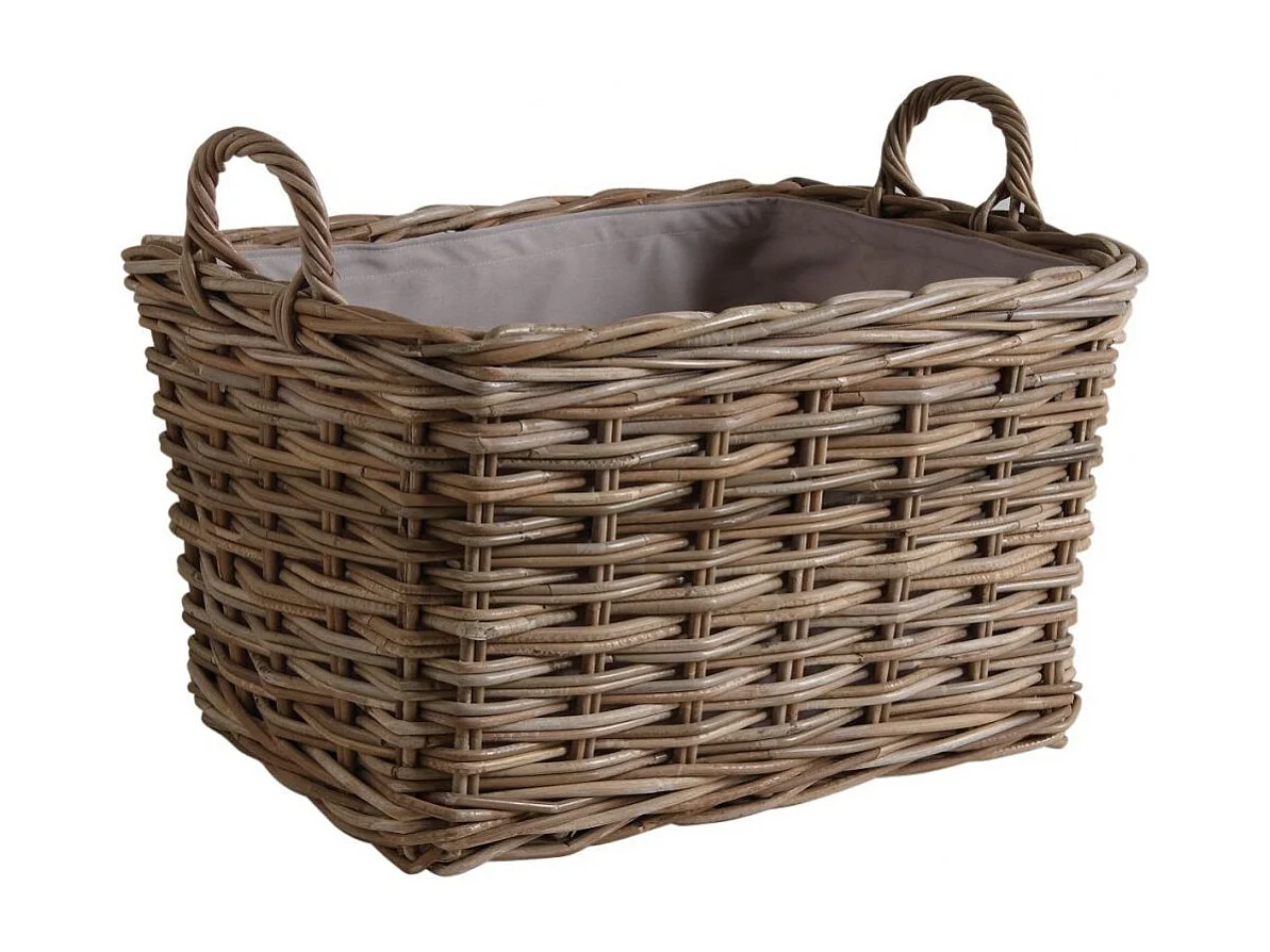 Panier gris en poelet (Lot de 2)