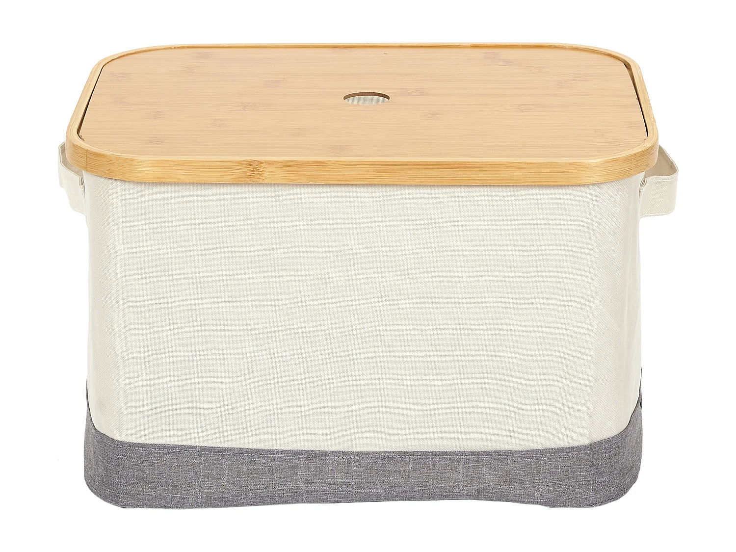 Lot De 3 Paniers Bambou Rect Cerclage Bambou Gris, Marron, Blanc