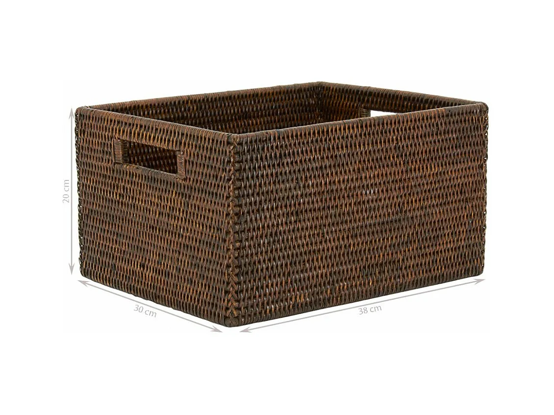 Panier de rangement en rotin antique Longueur 38cm