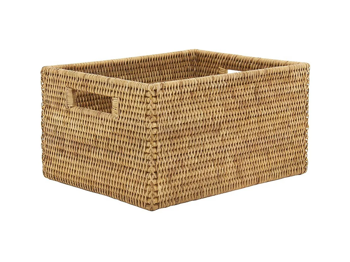 Panier de rangement en rotin naturel 38 x 30 x 20 cm