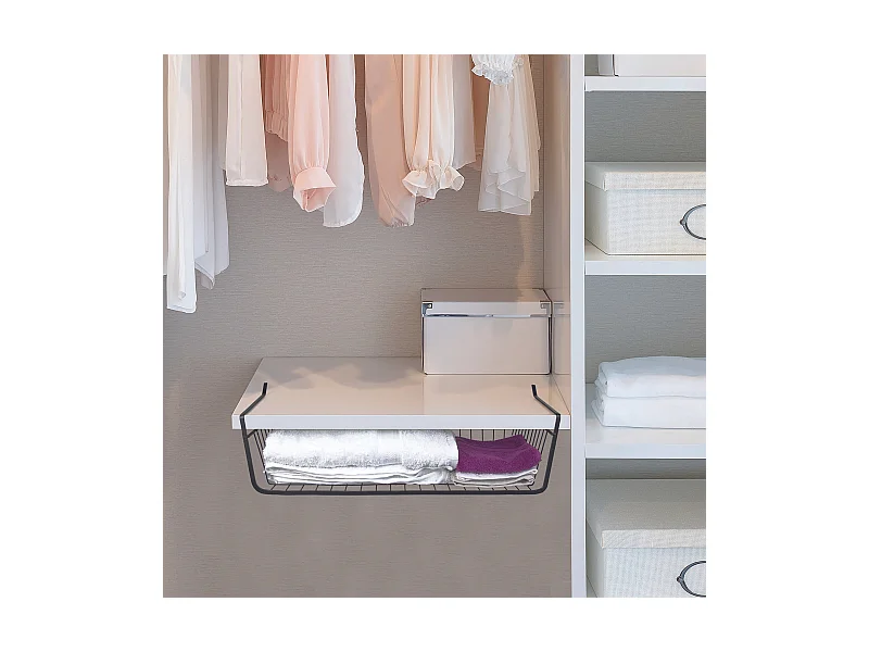 Panier Suspendu Metal Filaire Noir 40x14x26cm Noir