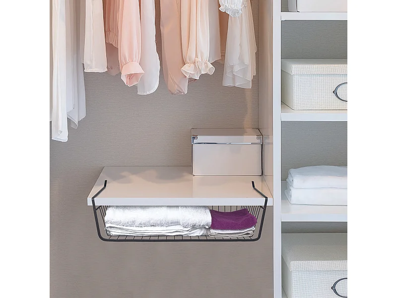 Panier Suspendu Metal Filaire Noir 40x14x26cm Noir