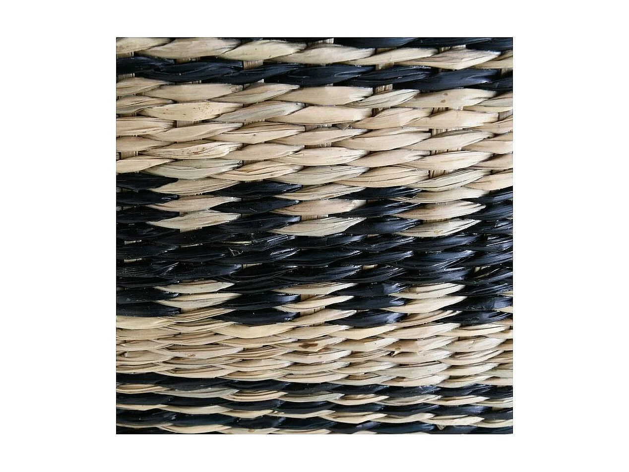 Paniers de rangement en jonc naturel et teinté (Lot de 2)