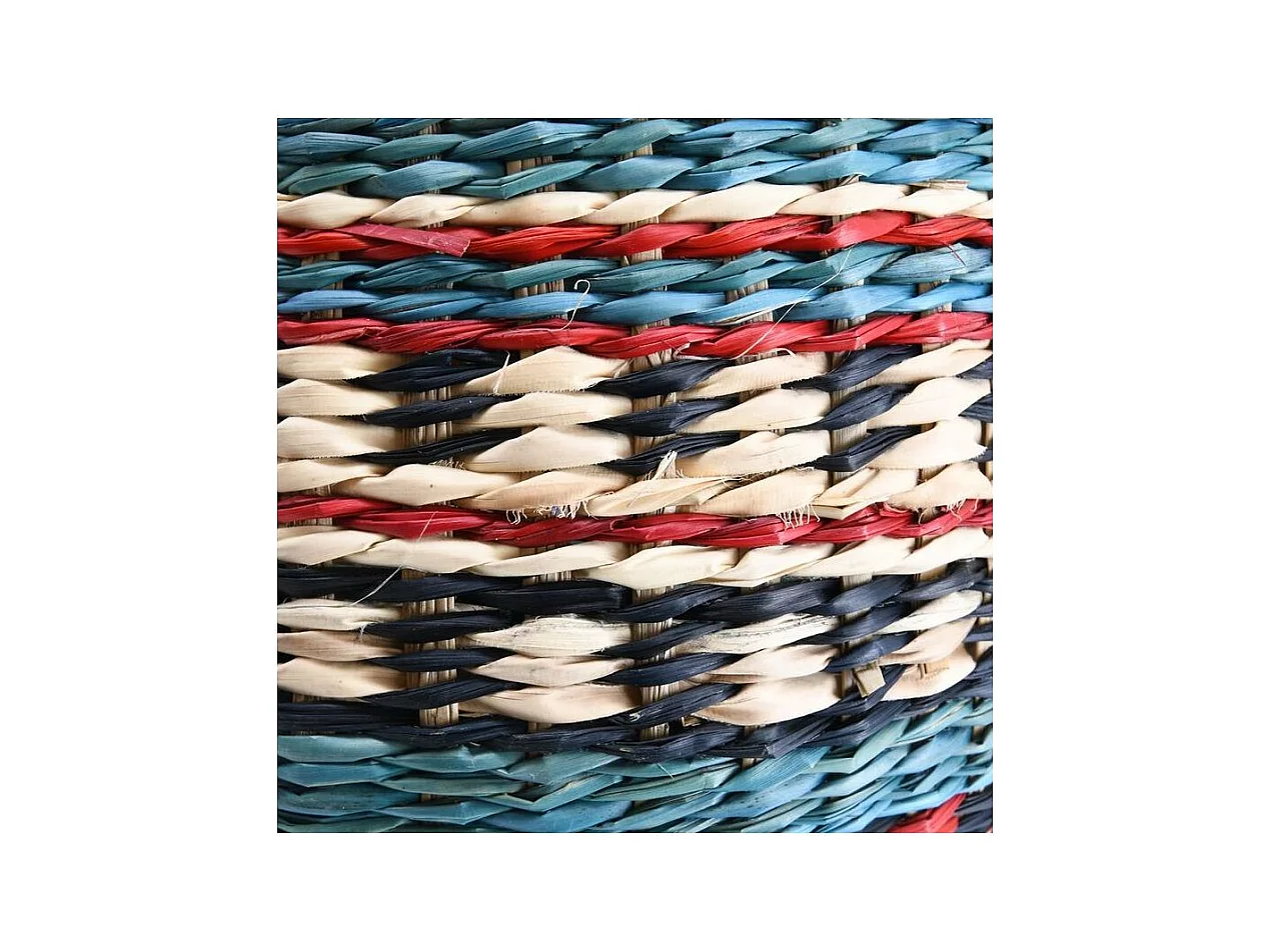 Paniers hauts en jonc naturel et teinté (Lot de 3)