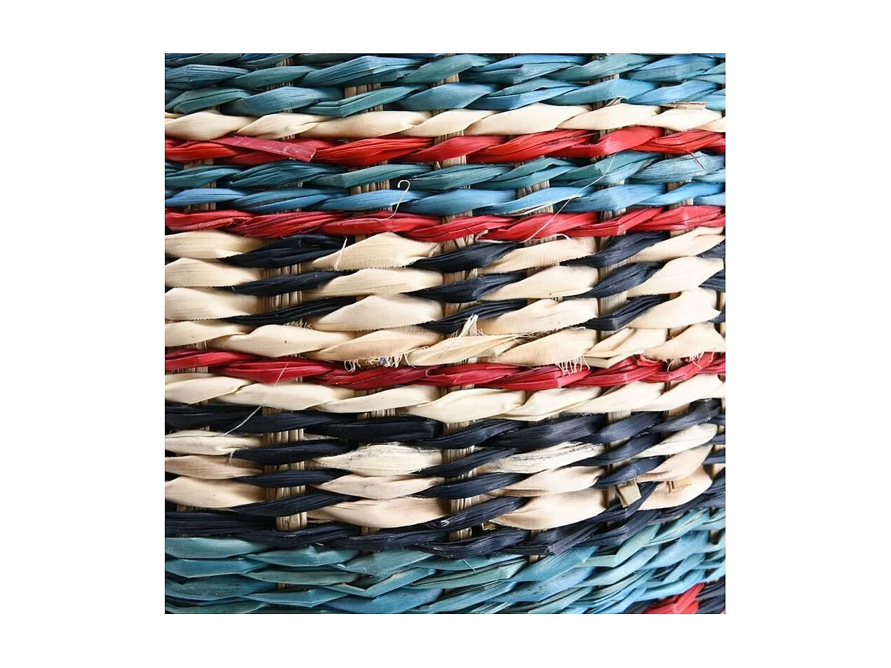 Großer Korb aus beide ungefärbter und gefärbter Binse (3er-Pack)