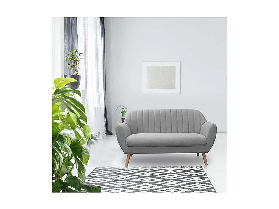 Canape 2 Places Sofia Tissu Gris Gris