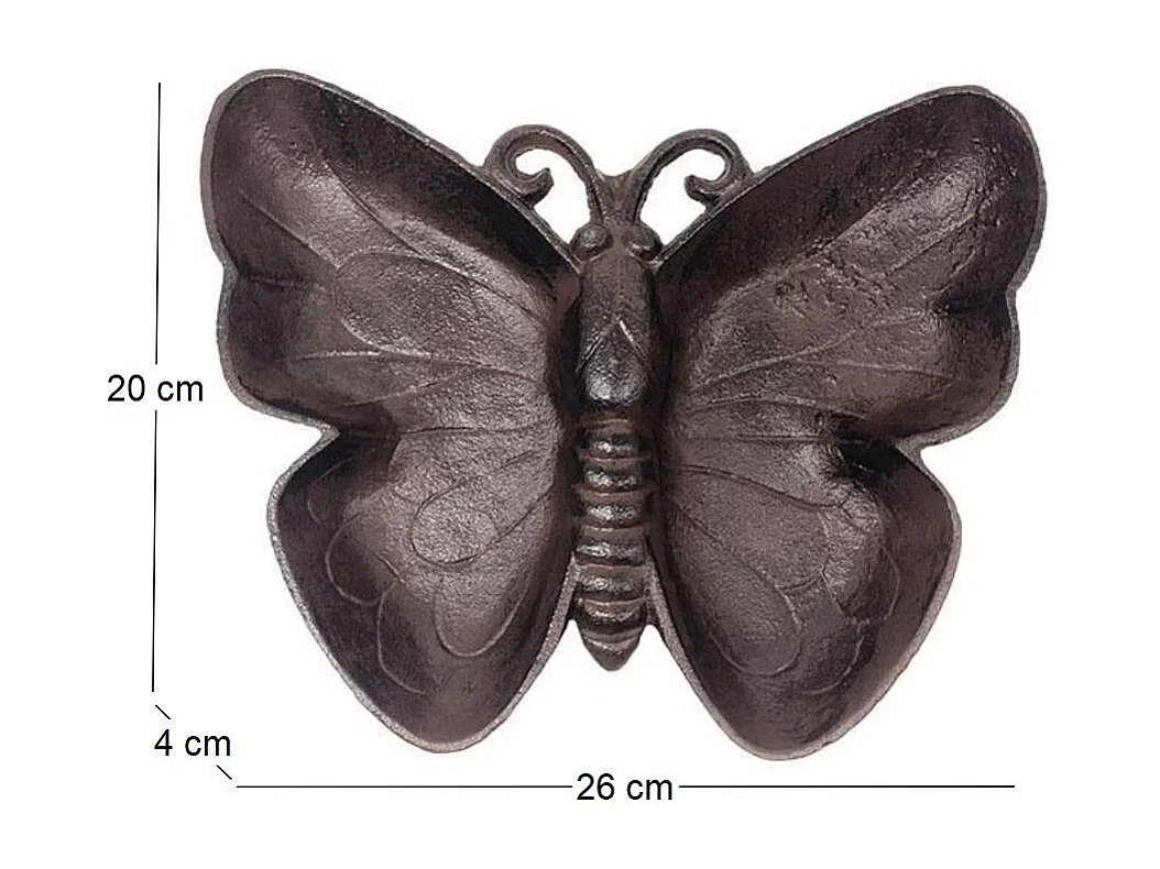 Mangeoire à poser en fonte papillon 26 cm