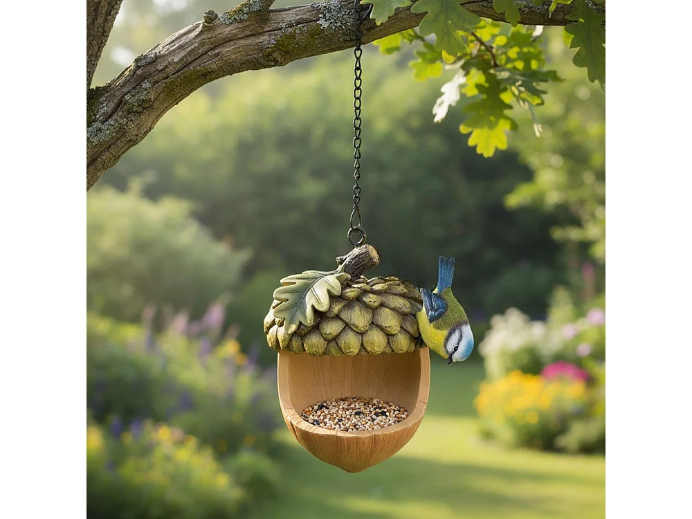 Mangeoire à suspendre avec mésange décorative