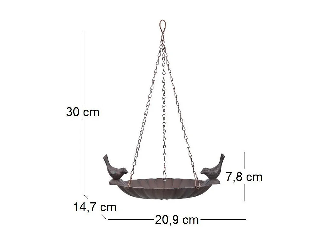 Mangiatoia per uccelli da appendere con uccello decorativo 2 uccelli
