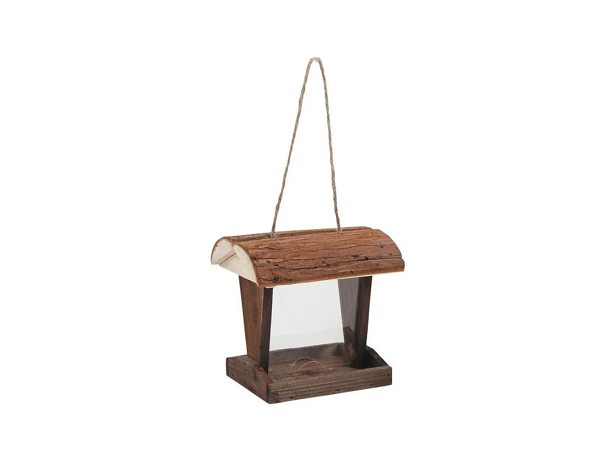 Mangeoire graines à oiseaux en bois et PVC