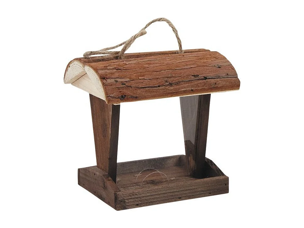 Mangeoire graines à oiseaux en bois et PVC