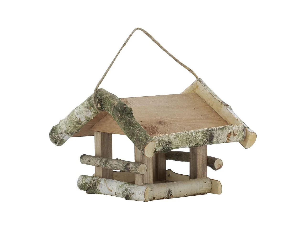 Mangeoire à oiseaux avec toit à planter