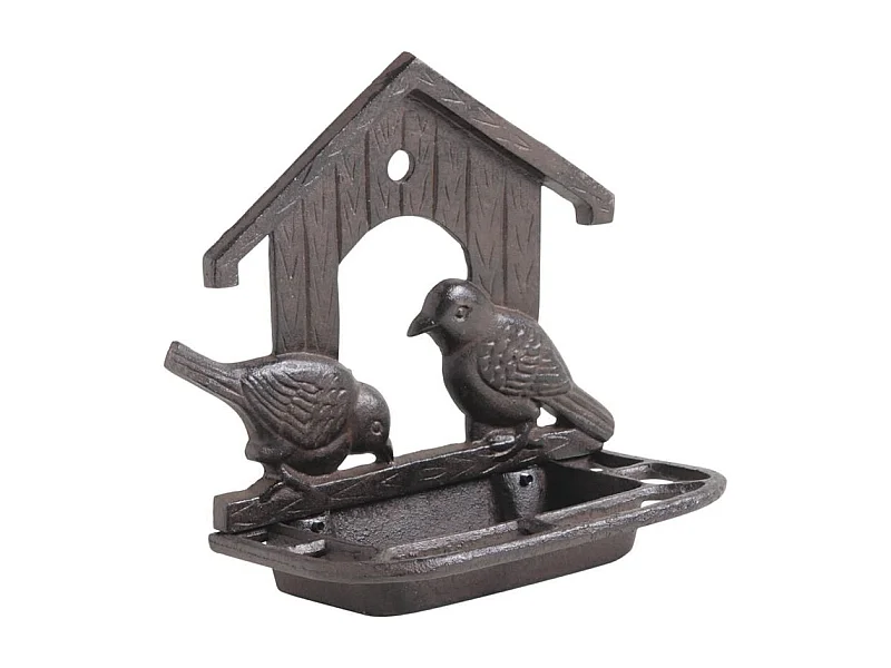 Mangeoire murale couple oiseaux en fonte