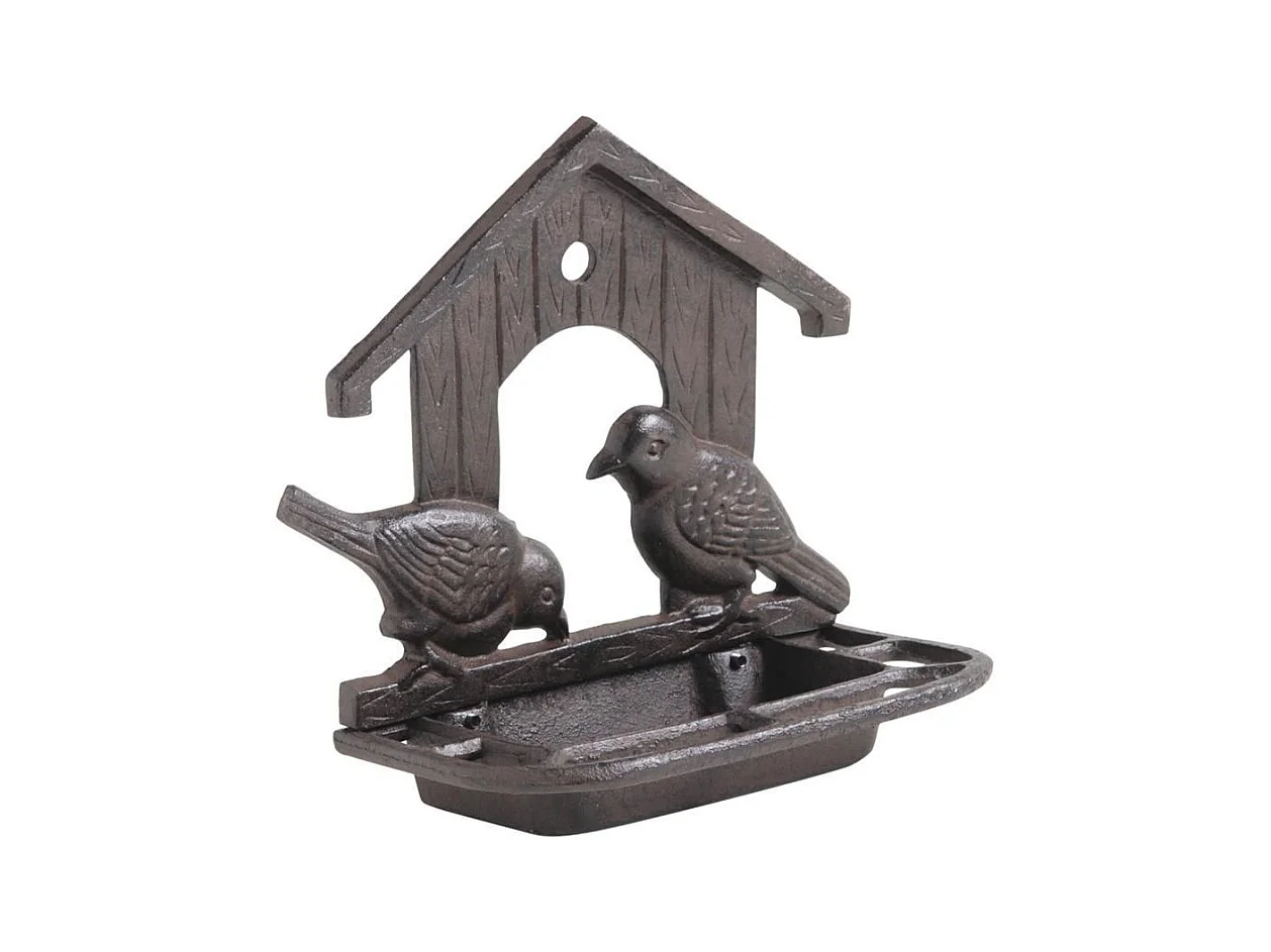 Mangeoire murale couple oiseaux en fonte