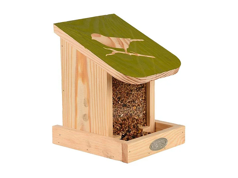 Mangeoire silo en bois Pochoir
