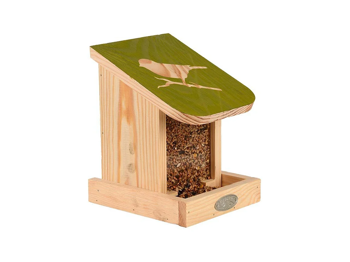 Mangeoire silo en bois Pochoir
