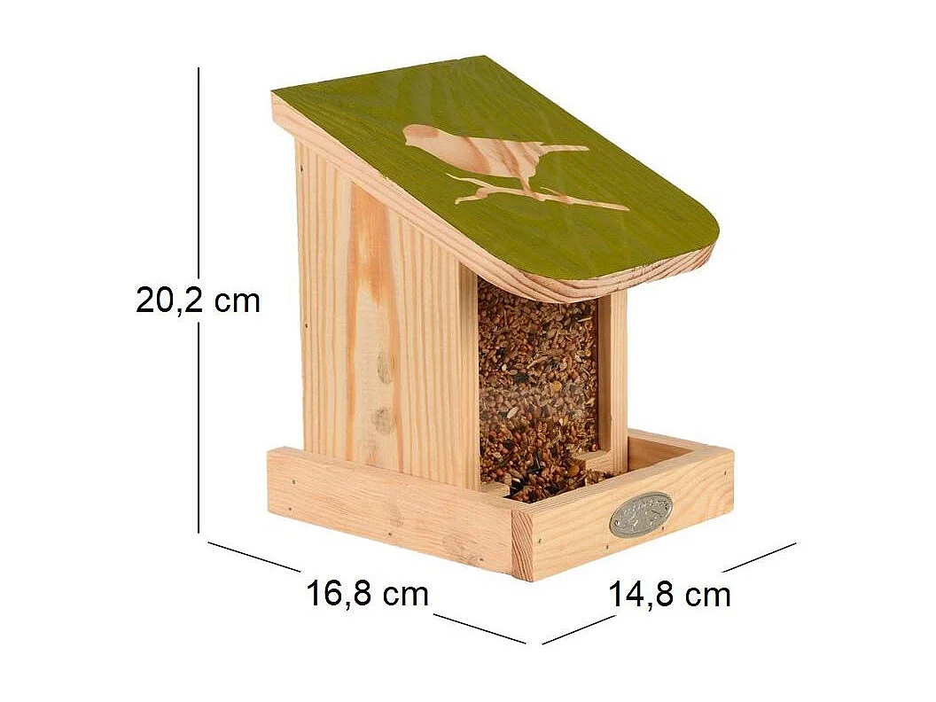 Futtersilo aus Holz mit Aufdruck