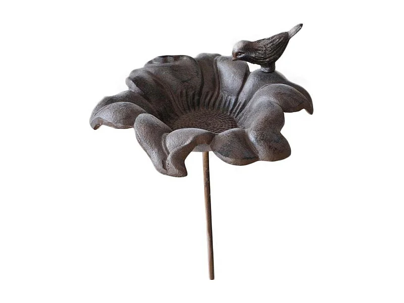 Mangeoire à oiseaux en fonte Fleur 24 x 100 cm