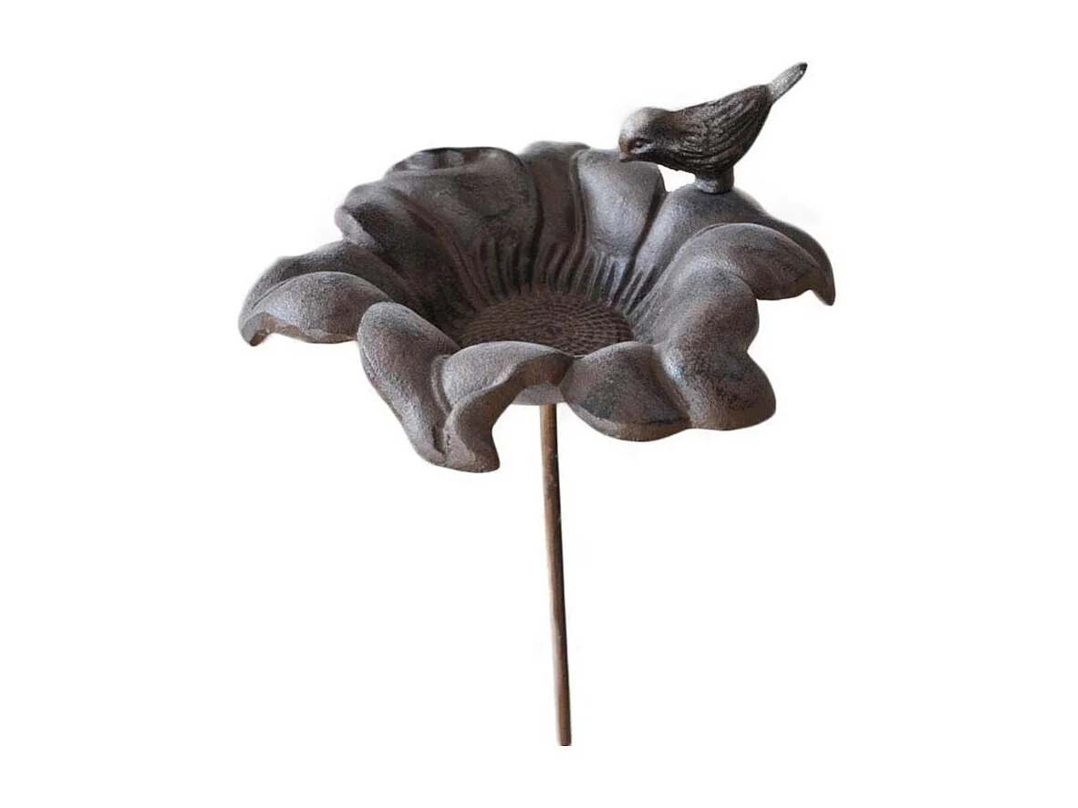 Mangiatoia per uccelli in ghisa Fiore 24 x 100 cm