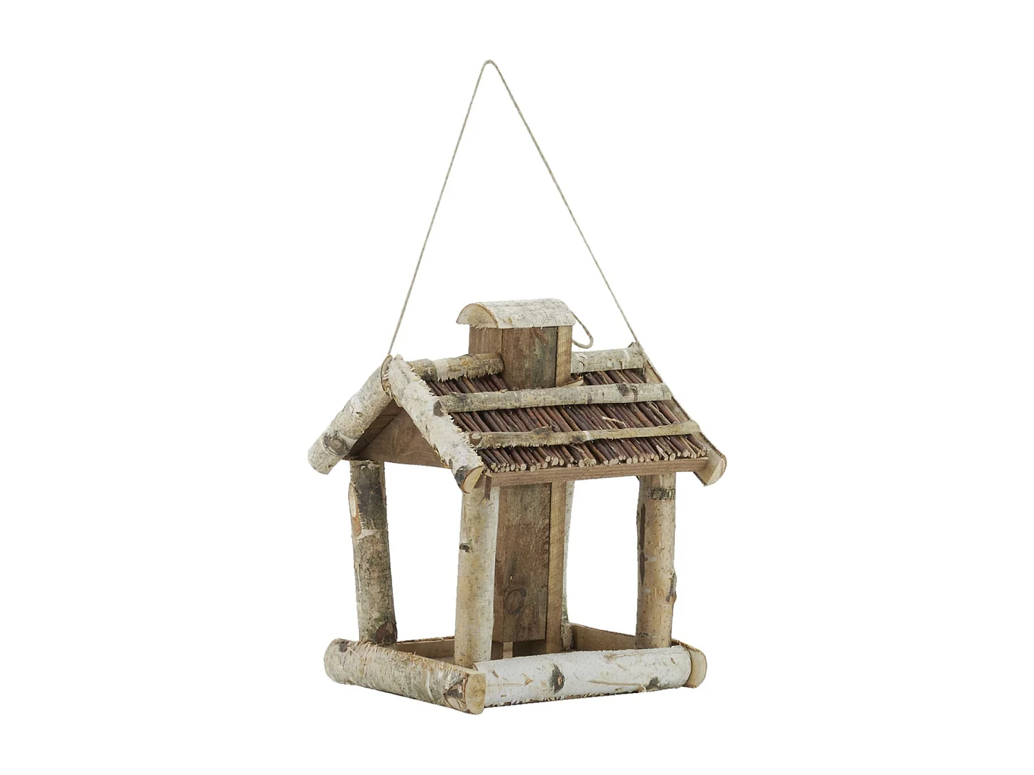 Vogelfutterhaus aus Birke, Kiefer und Weide