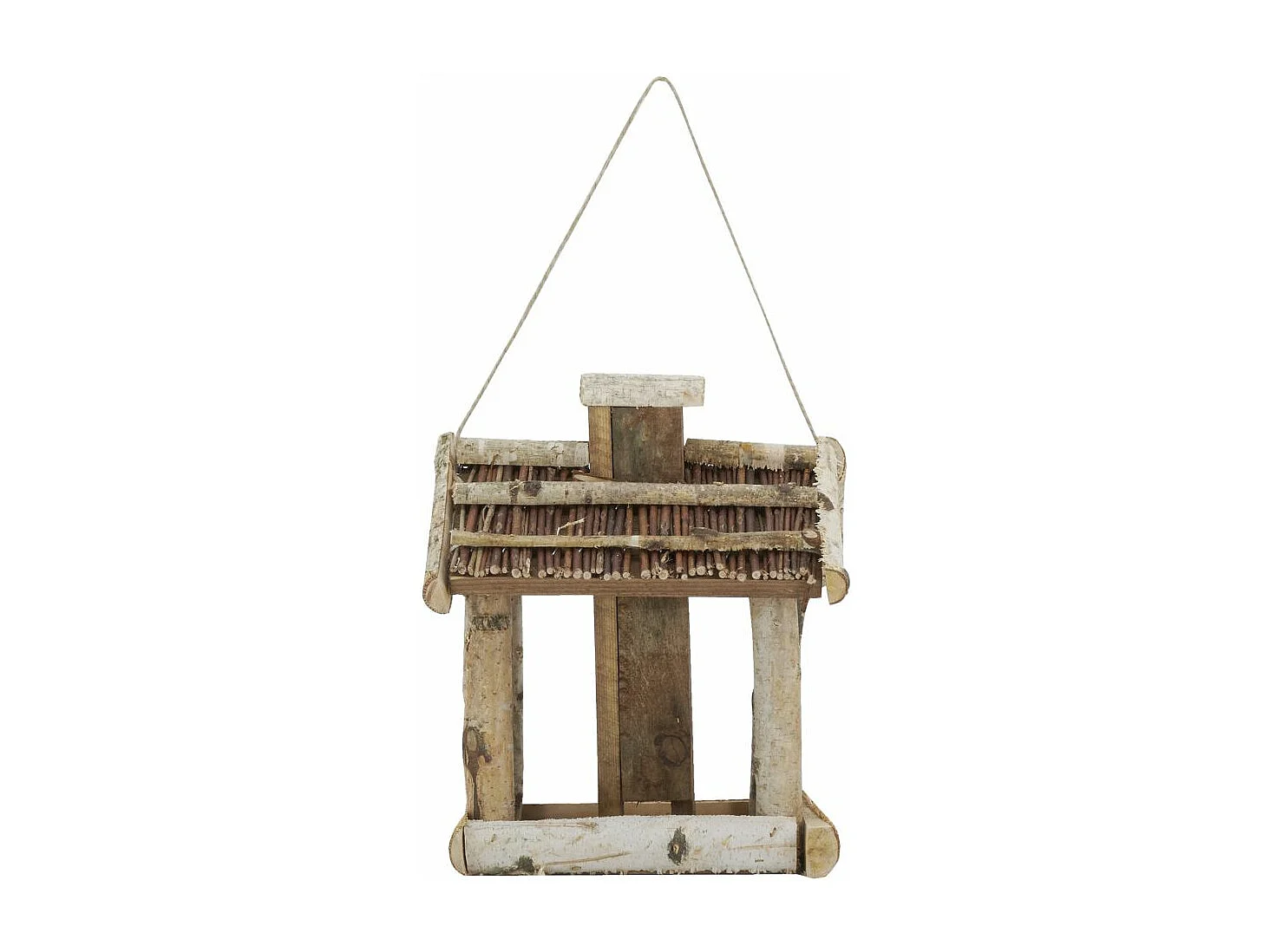 Vogelfutterhaus aus Birke, Kiefer und Weide