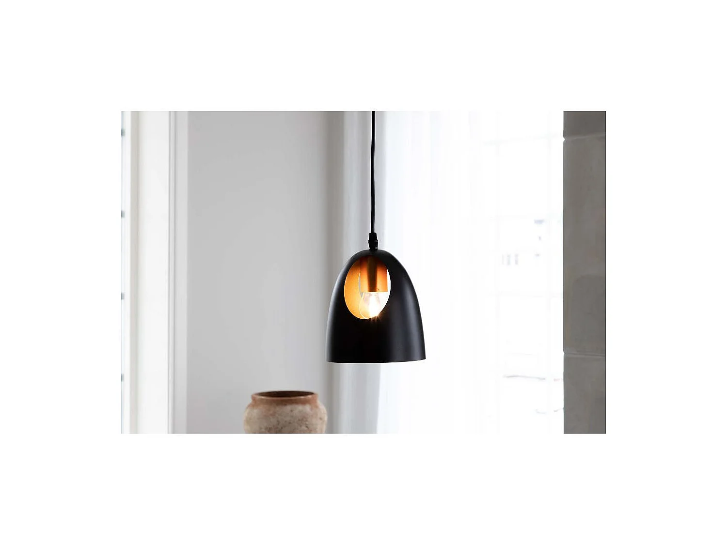 Lampe Suspension Design "Elda" 17cm Noir