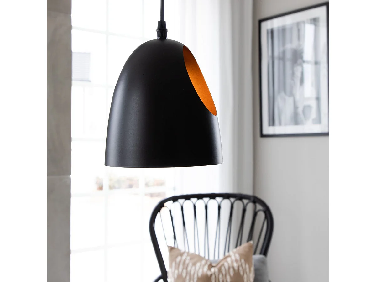 Lampe Suspension Design "Elda" 17cm Noir