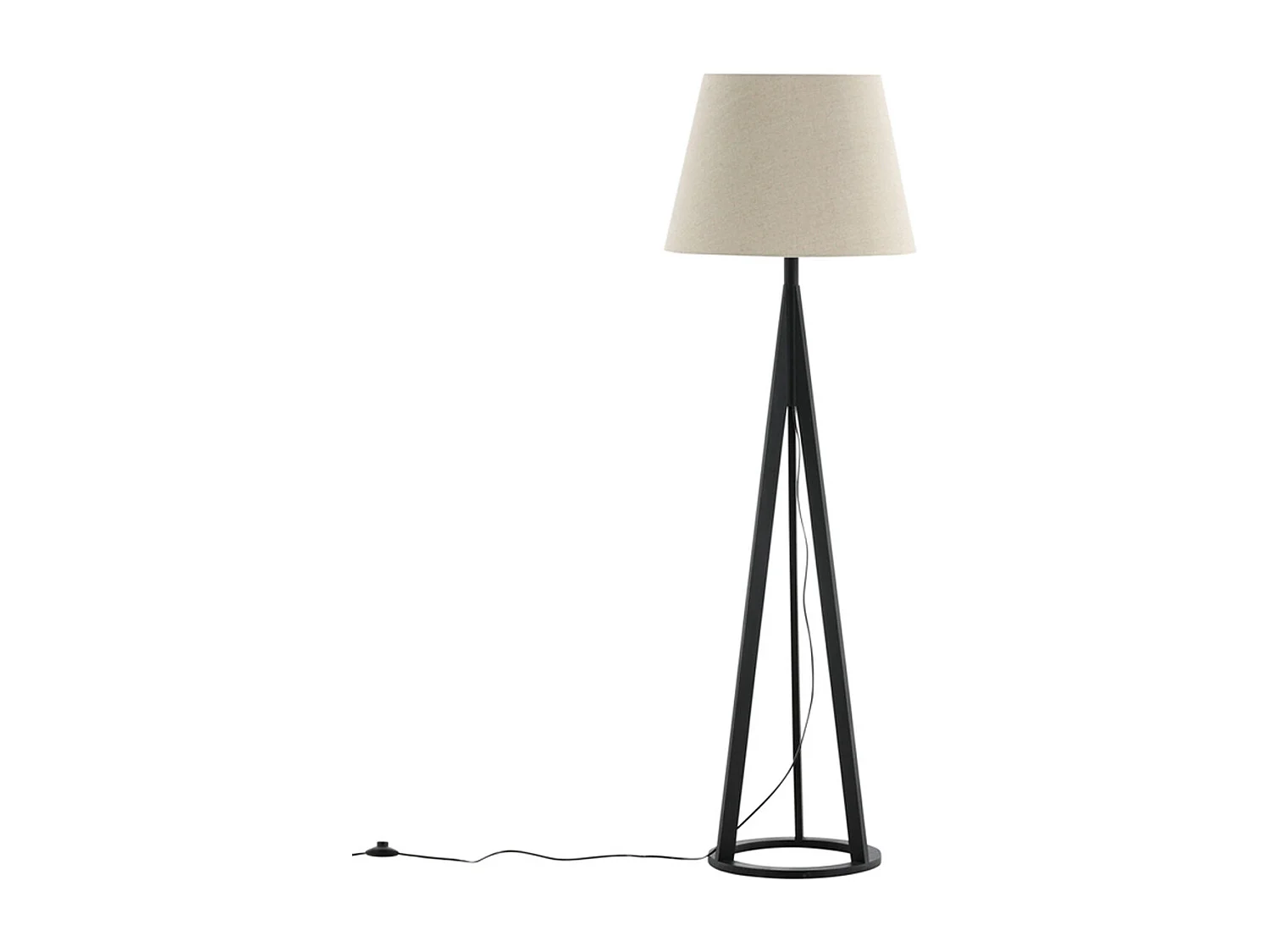 Lampadaire en Bois "Kona" 160cm Noir