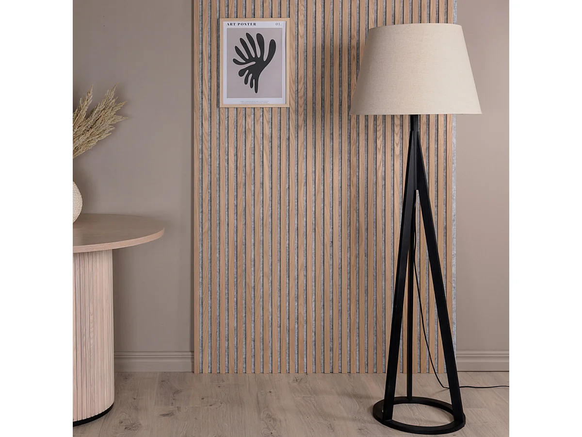 Lampadaire en Bois "Kona" 160cm Noir