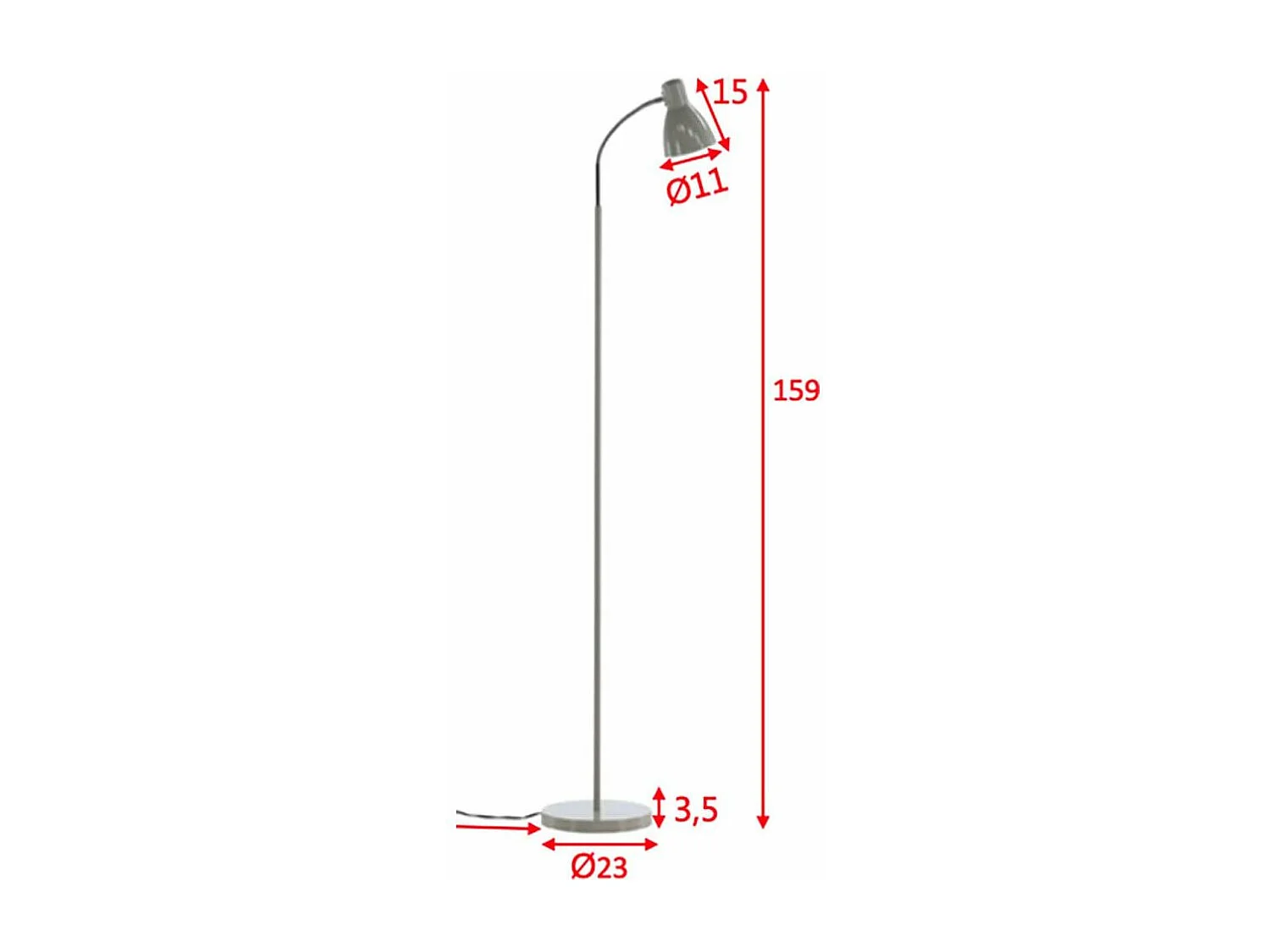 Lampada da terra in acciaio Lina