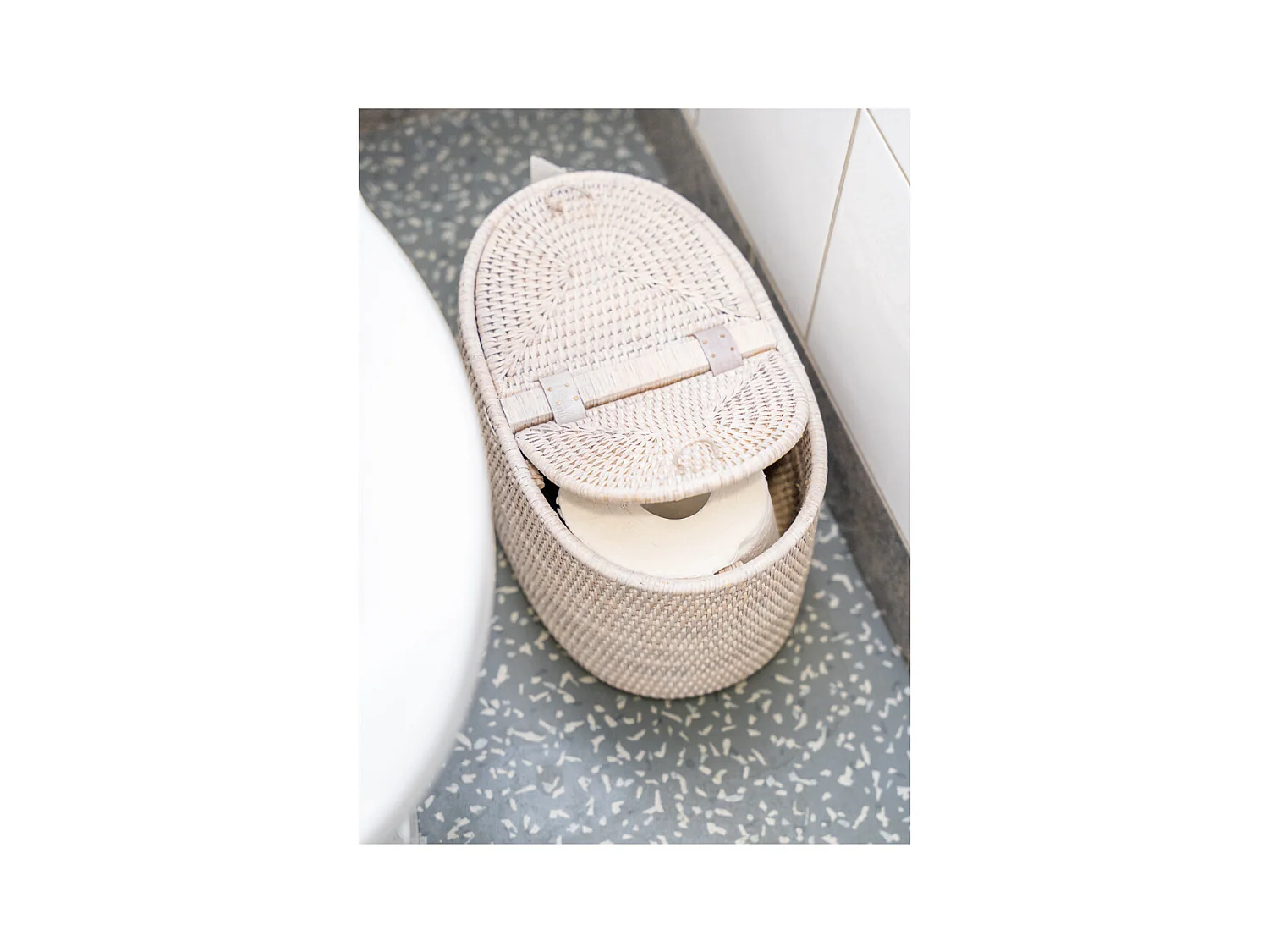 Rangement pour papier toilette en rotin