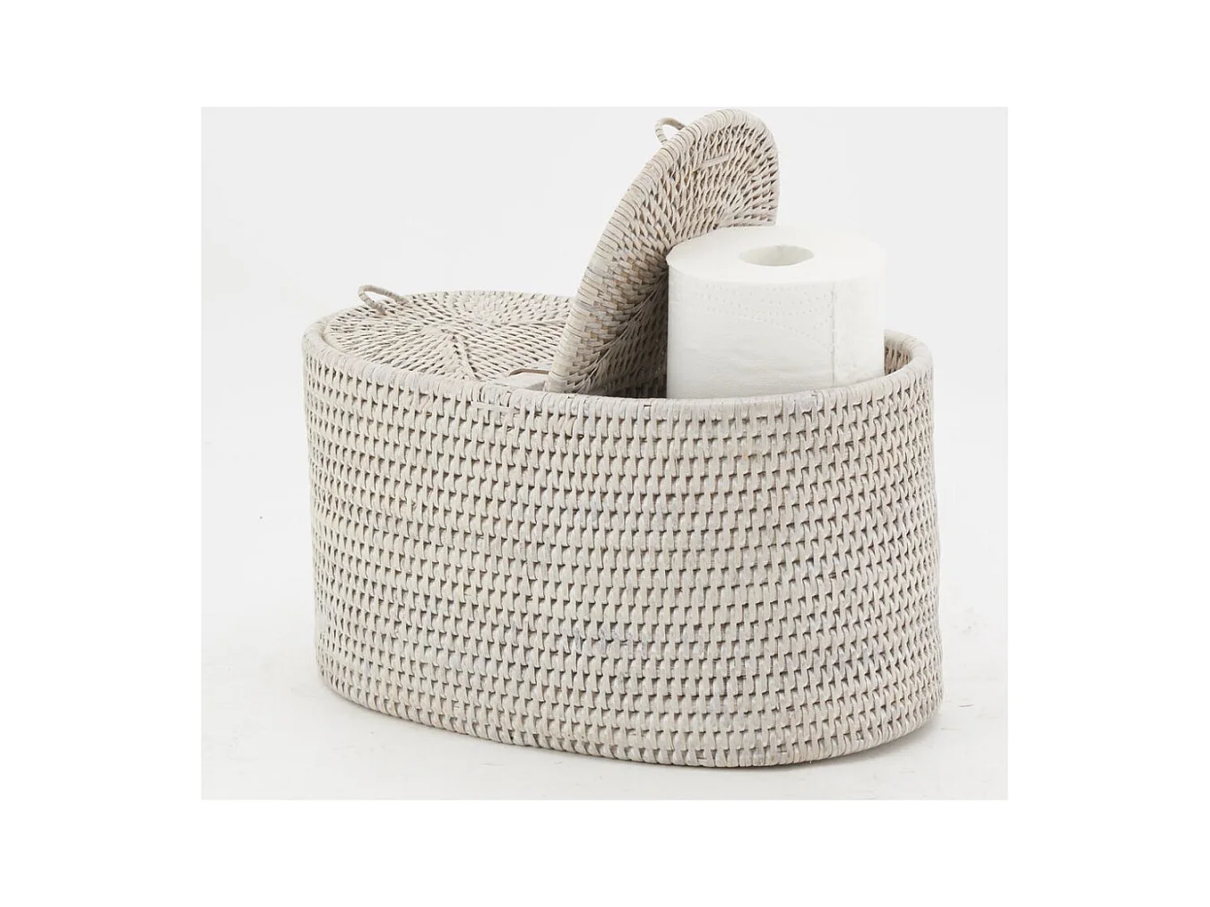 Rangement pour papier toilette en rotin