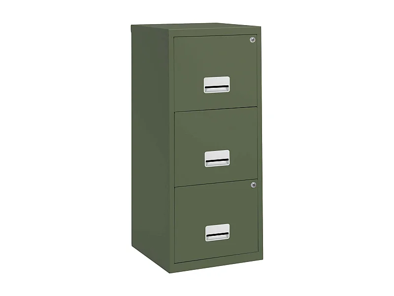 Colonne de rangement en acier 3 grands tiroirs Kaki