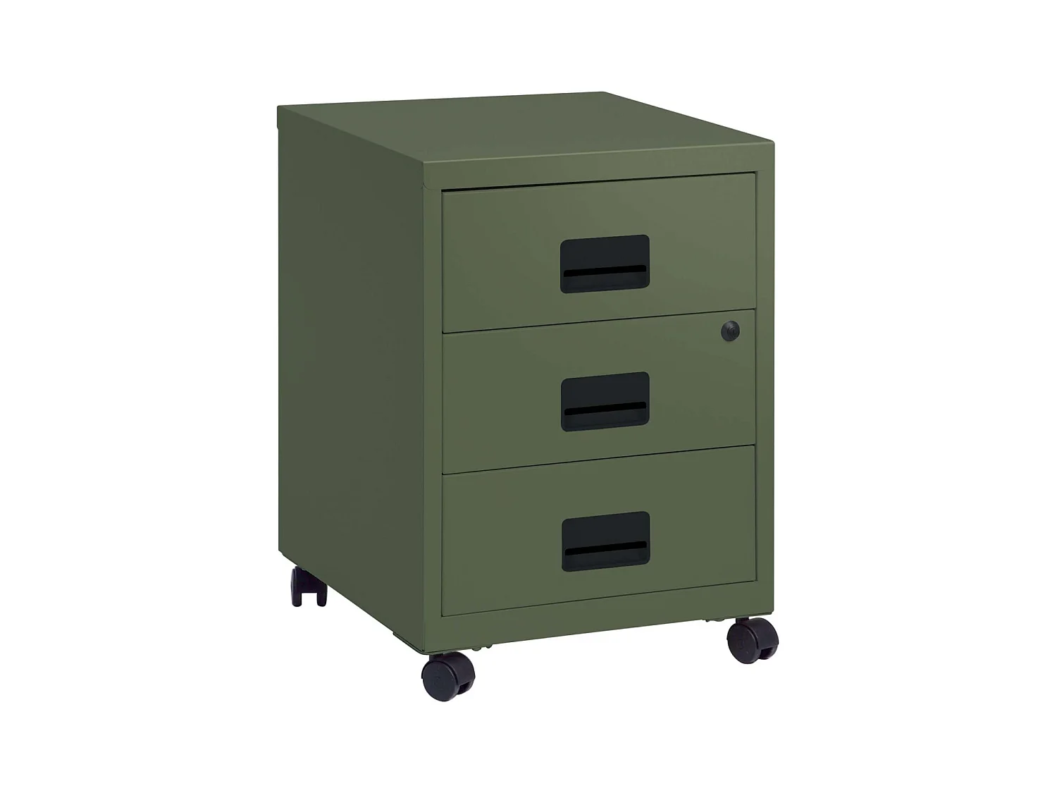 Caisson de rangement 3 tiroirs en acier sur roulettes