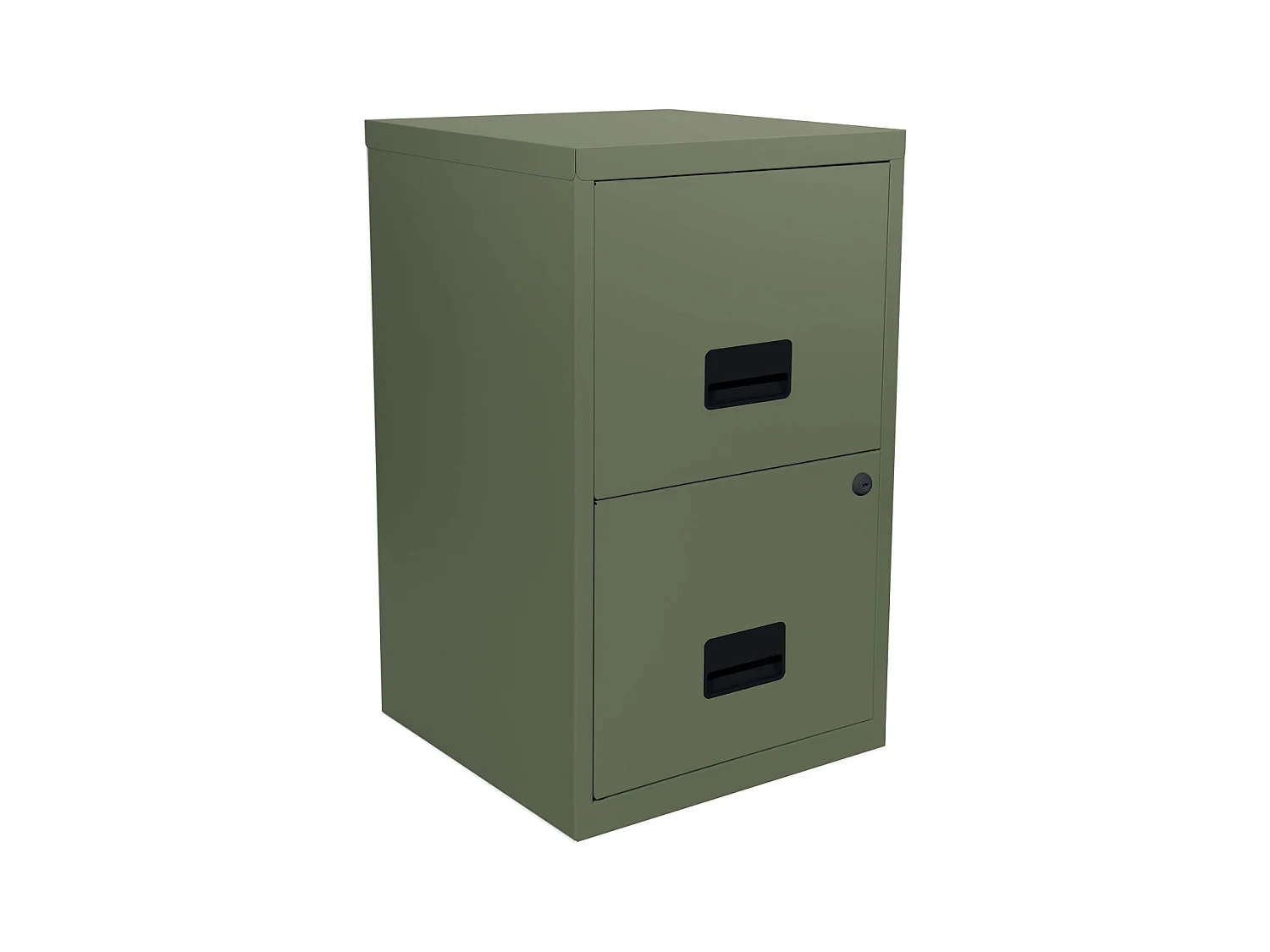 Colonne de rangement basse en acier 2 tiroirs Kaki