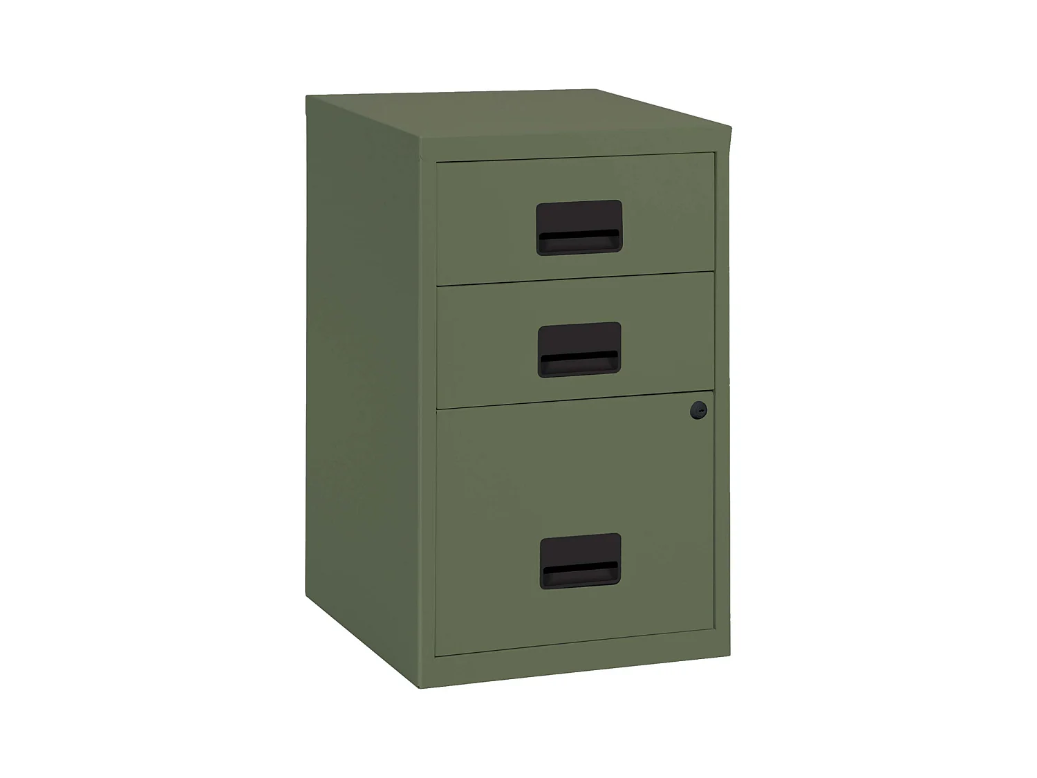 Colonne de rangement basse en acier 3 tiroirs Kaki