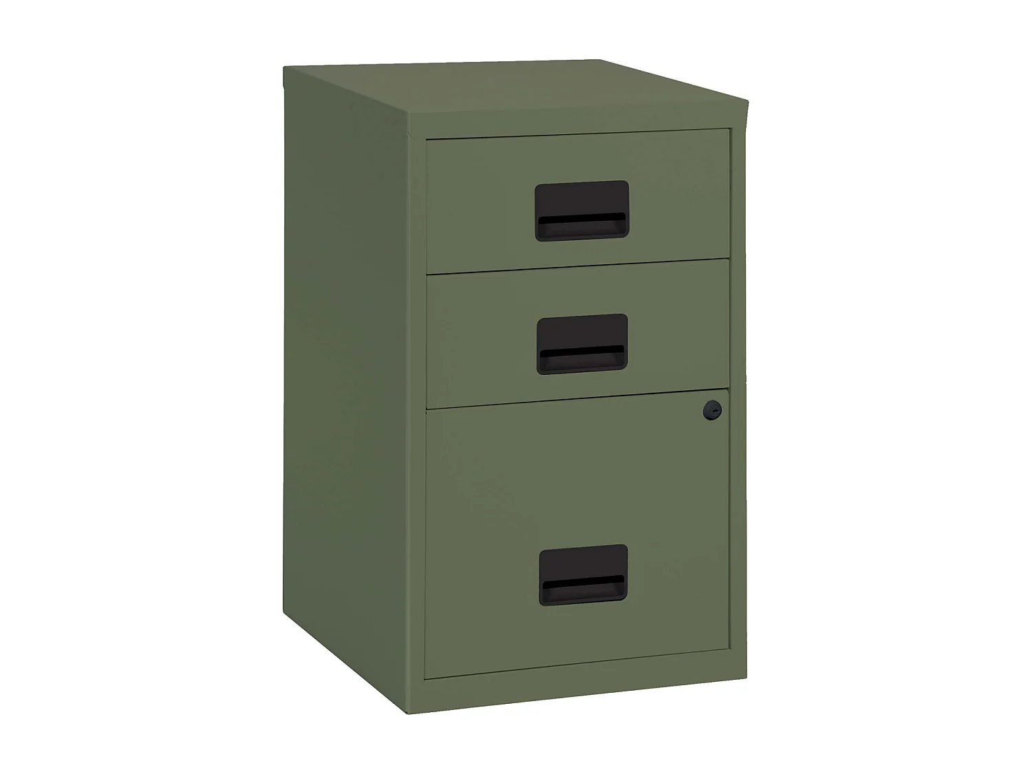 Colonne de rangement basse en acier 3 tiroirs Kaki