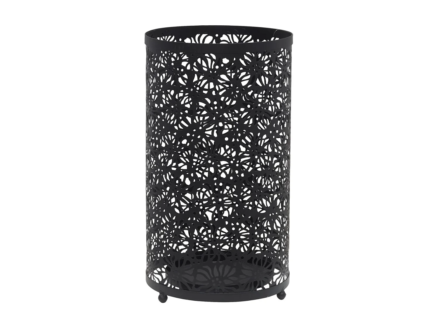 Paragüero de metal con flores