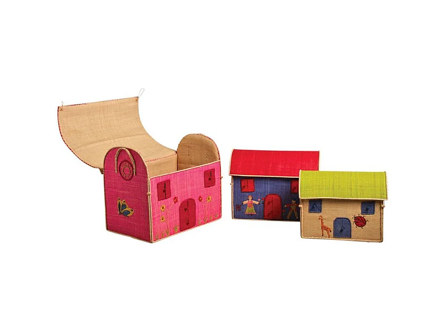 Coffres à jouets colorés (Lot de 3)