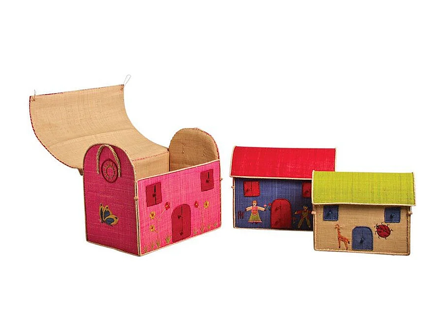 Coffres à jouets colorés (Lot de 3)