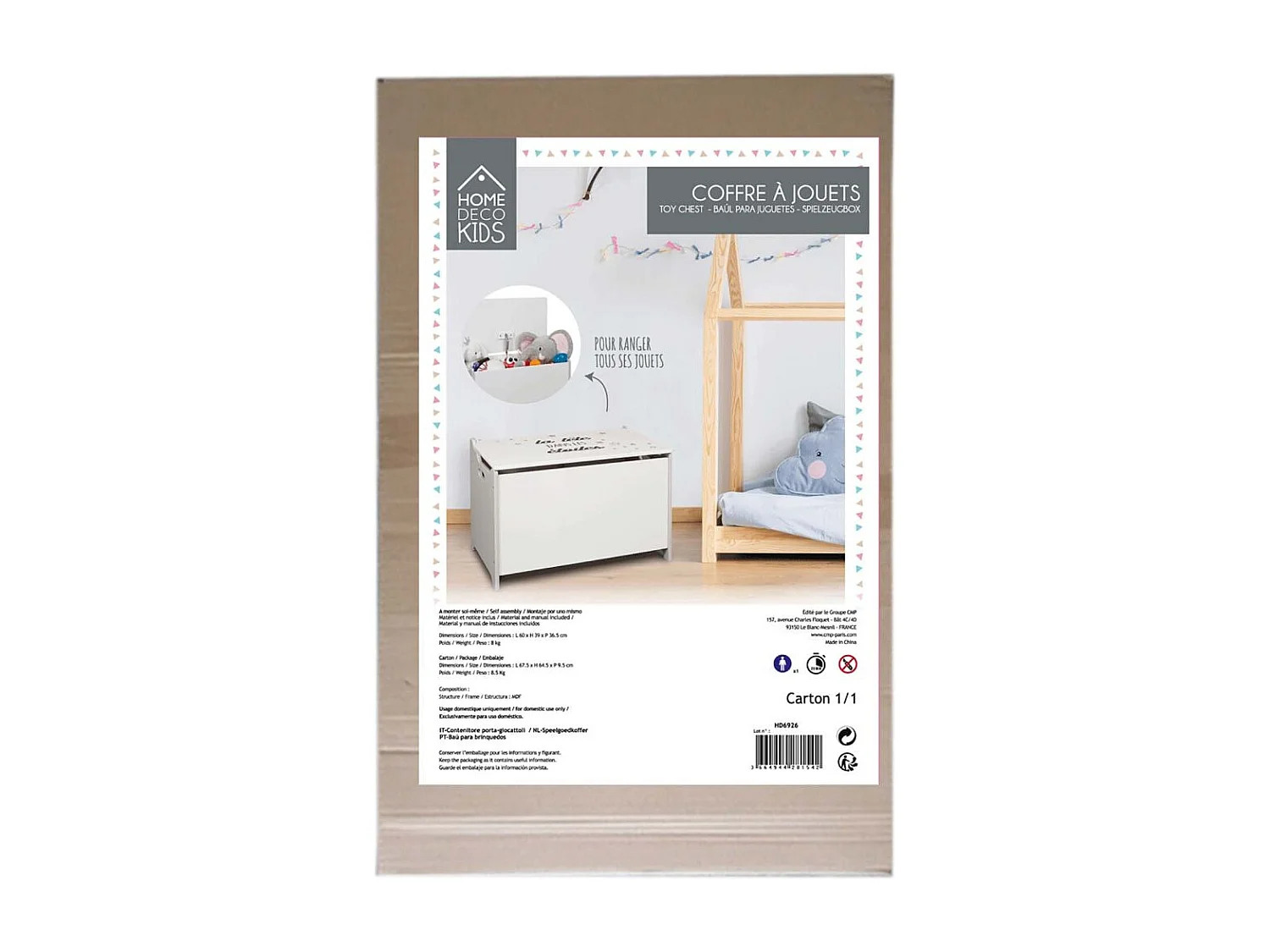 Spielzeugtruhe aus MDF-Holz Kopf in den Sternen