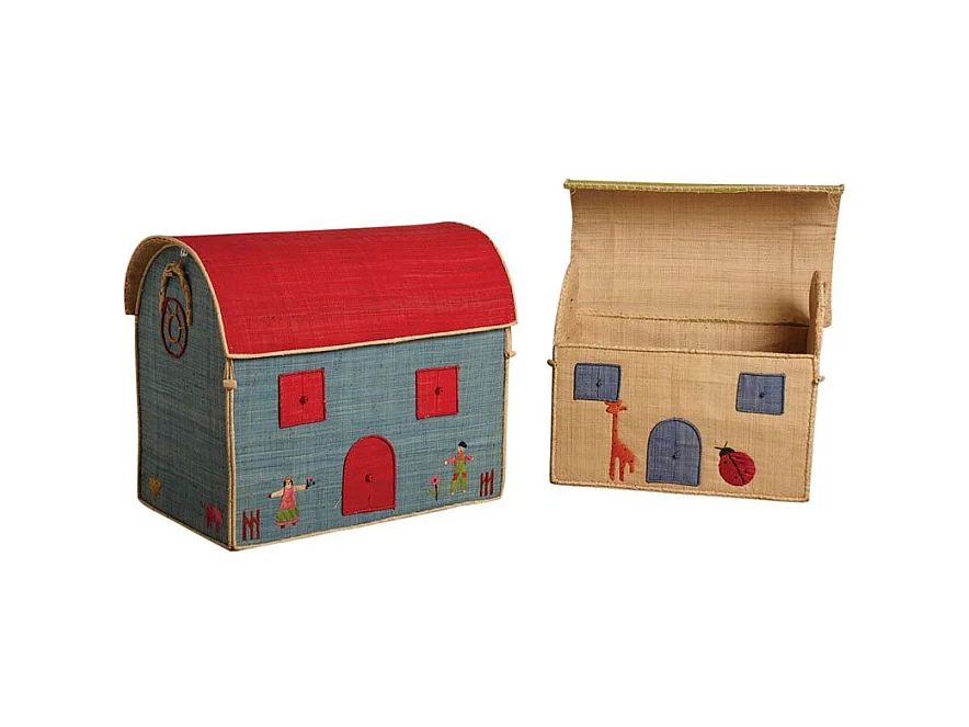 Coffres à jouets en rabane (Lot de 2)