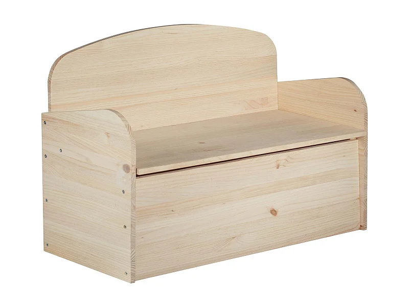 Banc coffre de rangement en pin brut 78 litres