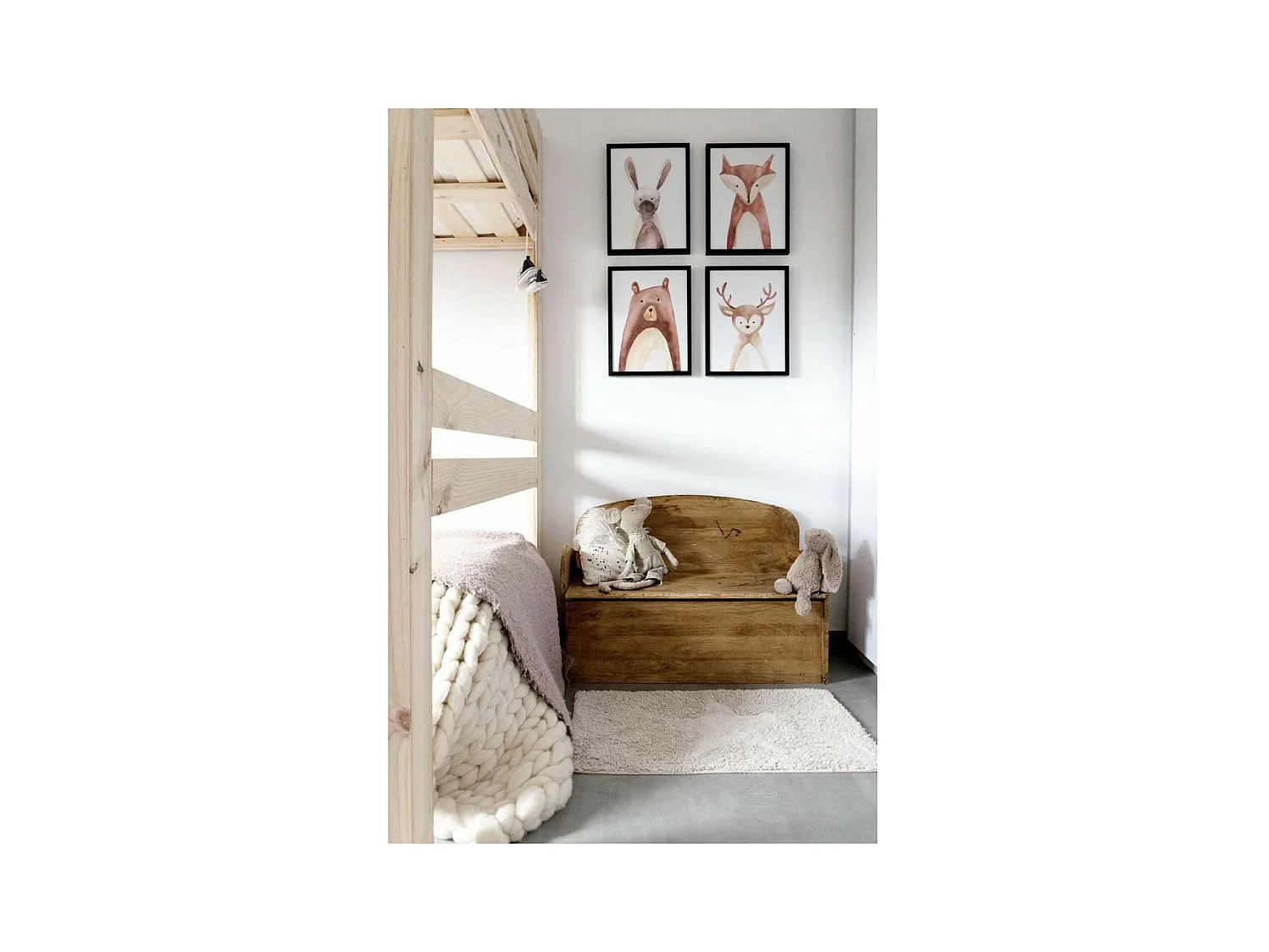 Banc coffre de rangement en pin brut 78 litres