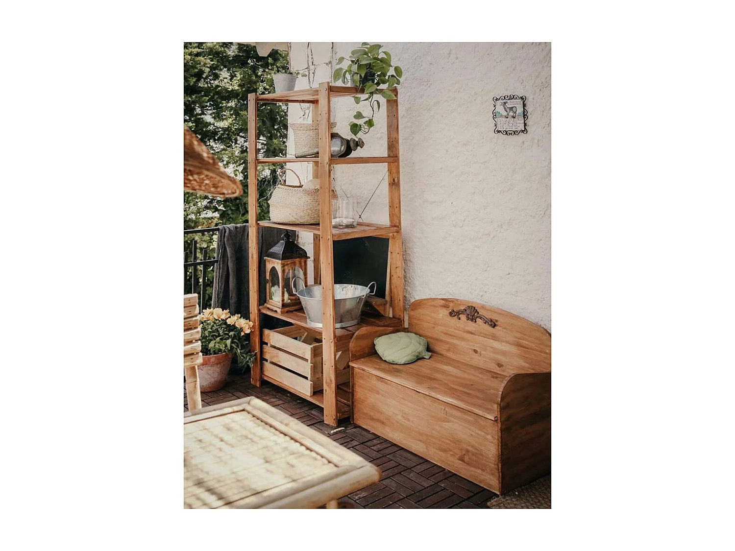 Bank mit Stauraum aus Rohkiefernholz 78 Liter