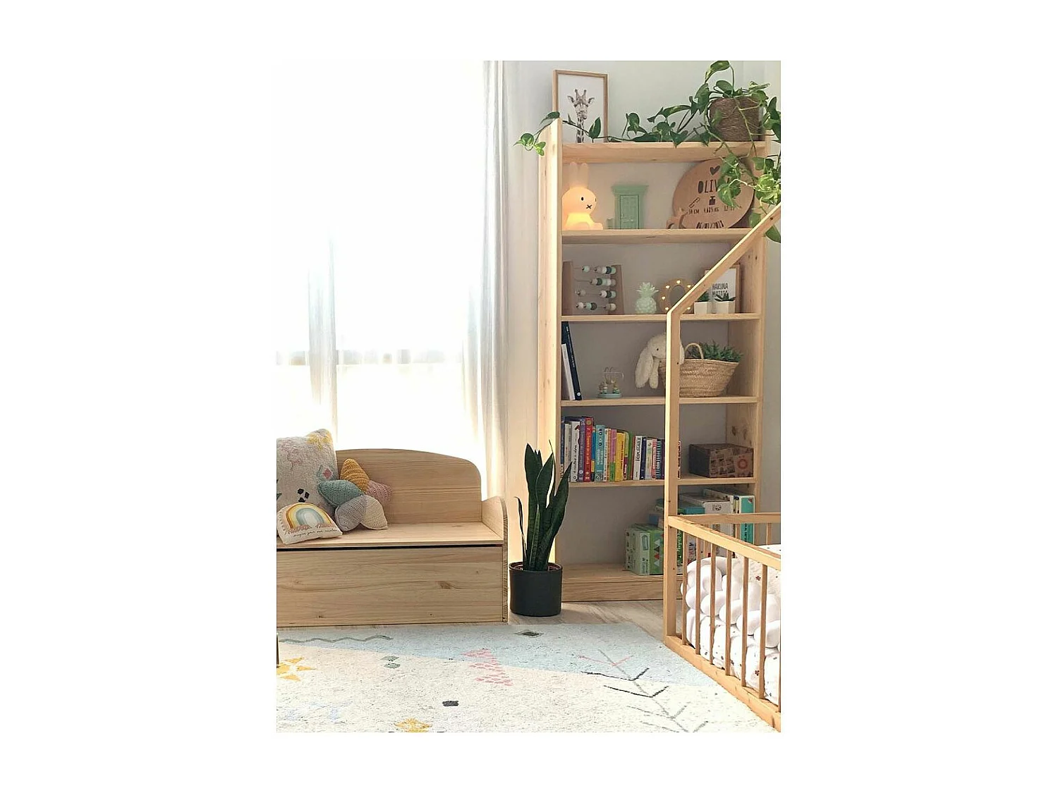 Bank mit Stauraum aus Rohkiefernholz 78 Liter